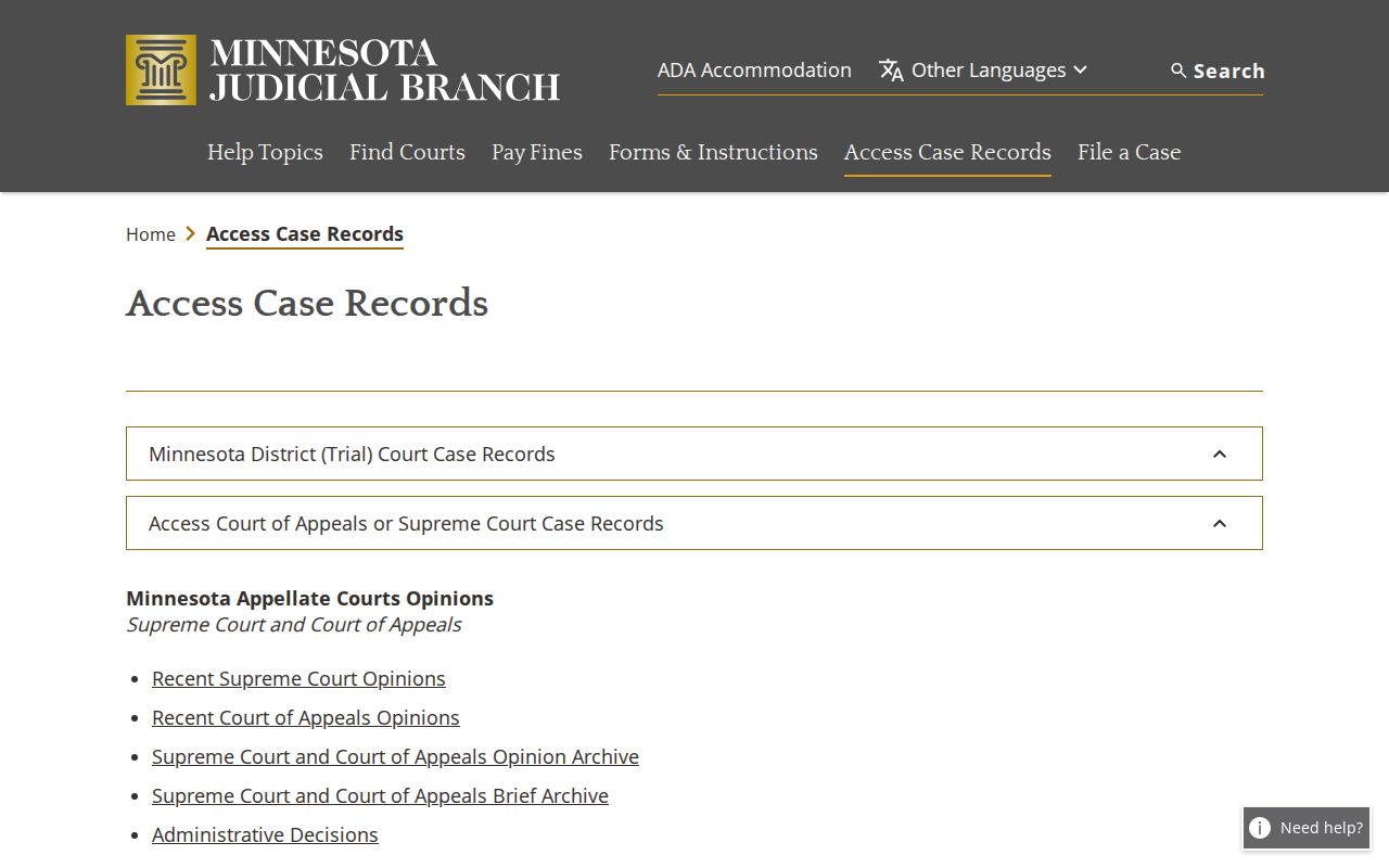 Waseca County case search statewide courthouse access information
