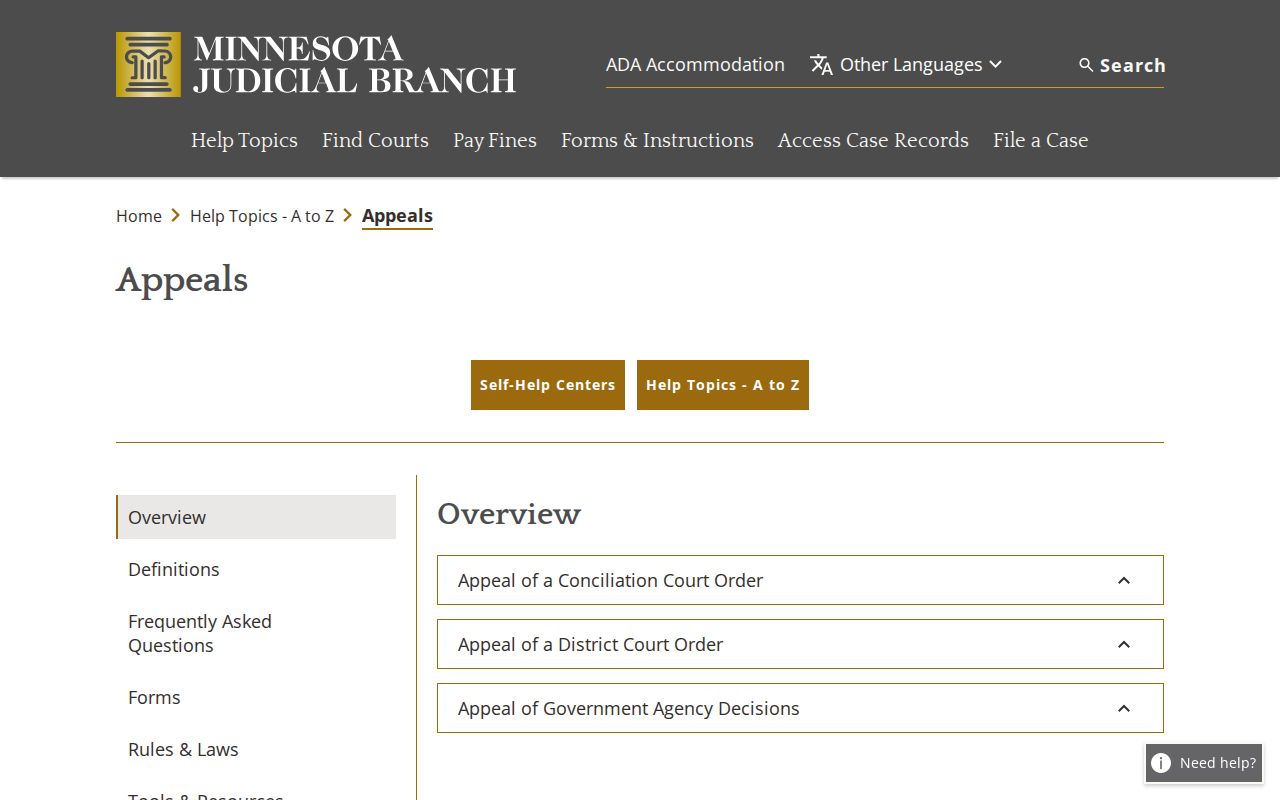 Waseca County civil docket Minnesota appeal pathway reference