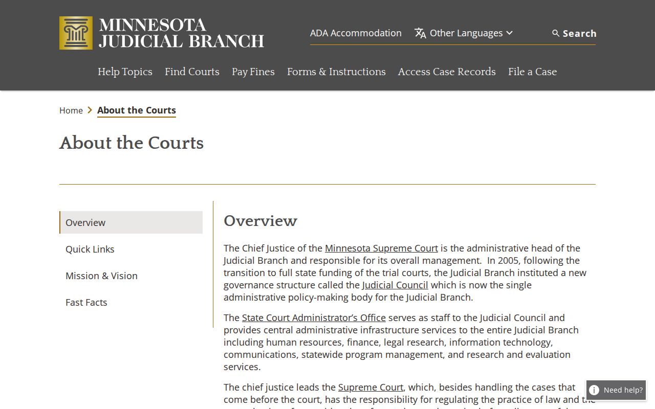 Waseca County civil docket Minnesota District Court hierarchy