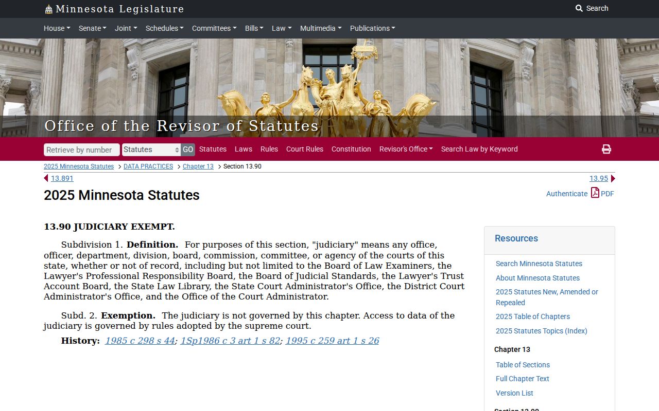 Waseca County court records Minnesota judicial records access statute