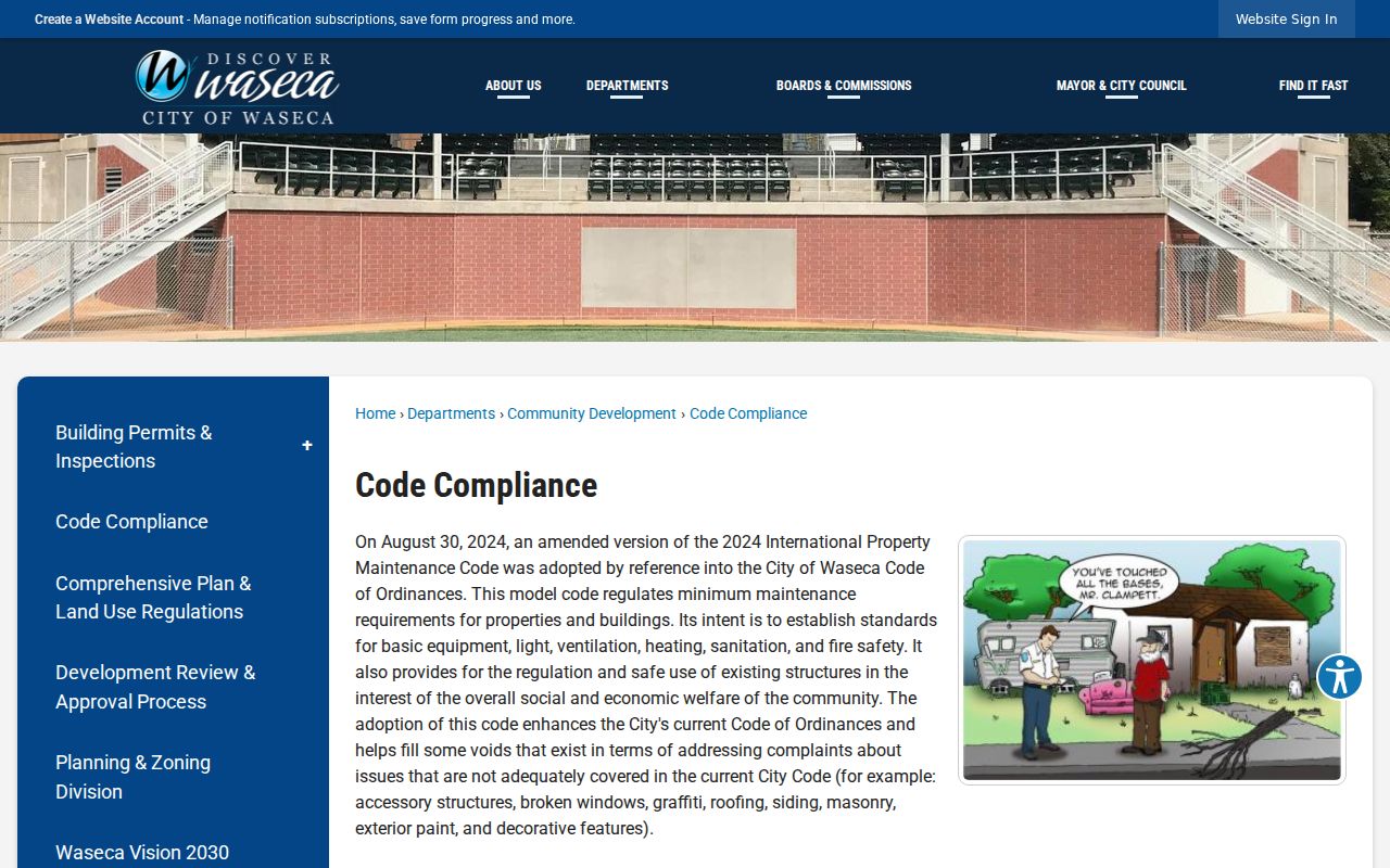 Waseca court docket code compliance record distinction
